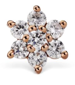 Promo 🛒 Maria Tash 5.5MM DIAMOND FLOWER THREADED ROSE GOLD Earrings ⌛