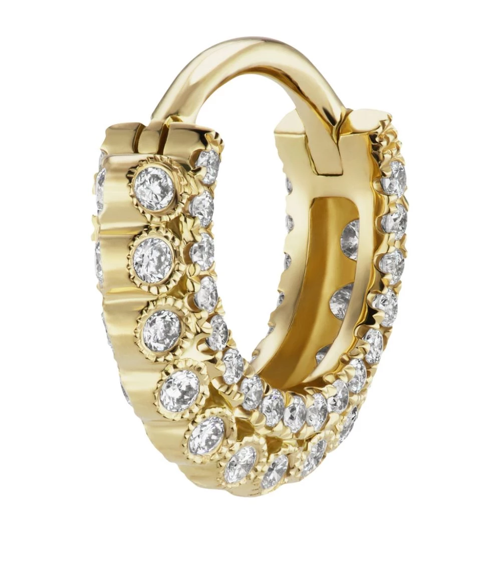 Discount 😀 Maria Tash 8MM DOUBLE SIDED DIAMOND APSAR YELLOW GOLD Earrings 👍 – Image 2