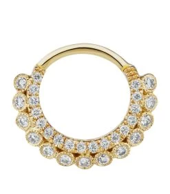 Discount 😀 Maria Tash 8MM DOUBLE SIDED DIAMOND APSAR YELLOW GOLD Earrings 👍