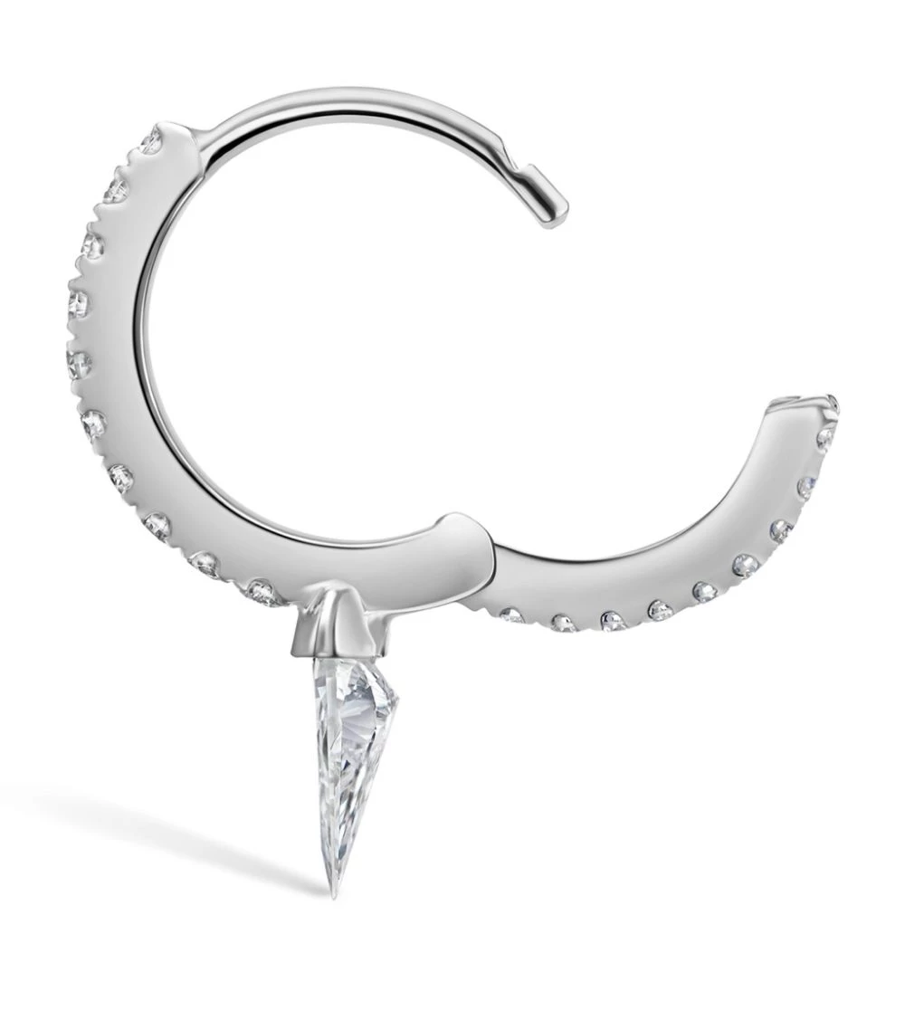 Top 10 ⭐ Maria Tash 8MM SILHOUETTE DIAMOND SHORT S WHITE GOLD Earrings ✔️ – Image 3