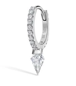 Top 10 ⭐ Maria Tash 8MM SILHOUETTE DIAMOND SHORT S WHITE GOLD Earrings ✔️