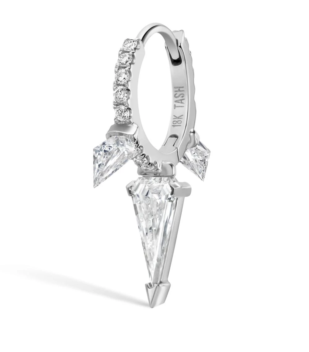 Budget 👍 Maria Tash 8MM SILHOUETTE DIAMOND TRIPLE WHITE GOLD Earrings 🛒