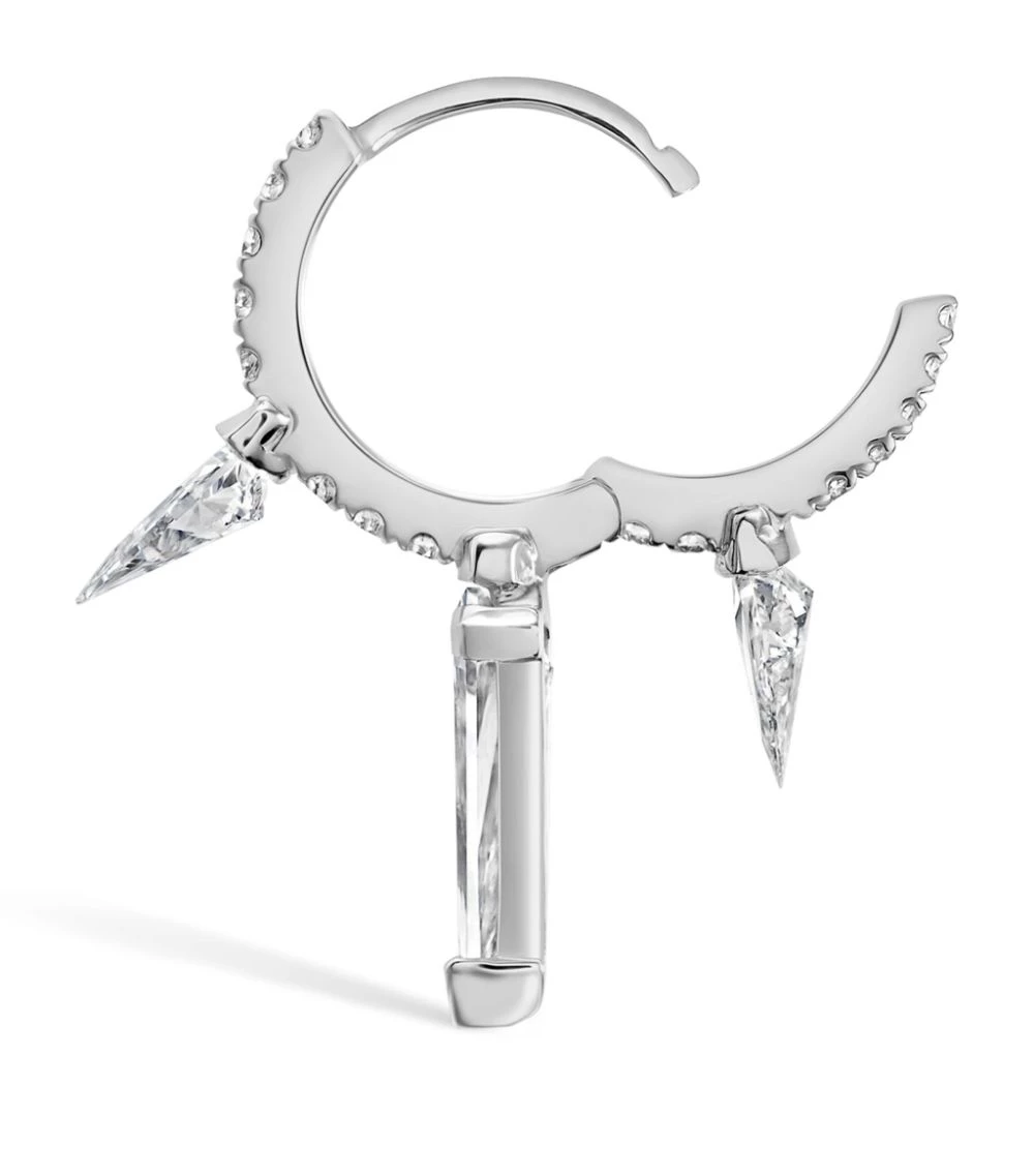 Budget 👍 Maria Tash 8MM SILHOUETTE DIAMOND TRIPLE WHITE GOLD Earrings 🛒 – Image 3