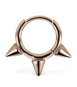 Best reviews of ⭐ Maria Tash 8MM TRIPLE SHORT SPIKE CLICKER ROSE GOLD Earrings 🔔