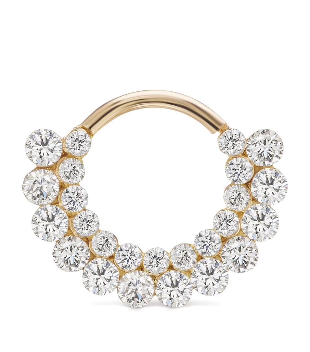 Coupon 💯 Maria Tash 9.5MM INVISIBLE DIAMOND APSARA YELLOW GOLD Earrings 😀