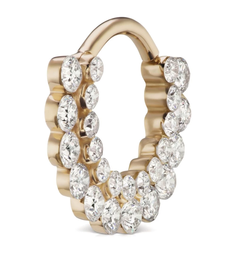 Coupon 💯 Maria Tash 9.5MM INVISIBLE DIAMOND APSARA YELLOW GOLD Earrings 😀 – Image 2