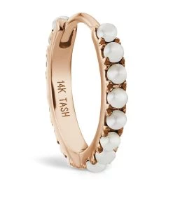 Wholesale ⌛ Maria Tash 9.5MM PEARL ETERNITY CLICKER R ROSE GOLD Earrings 💯