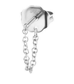 Budget 😀 Maria Tash Chain Wrap Single Stud Earring (16mm) WHITE GOLD Earrings 😀