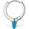 Outlet 👍 Maria Tash Diamond and Turquoise Spike Single Hoop Earring (8mm) WHITE GOLD Earrings ❤️