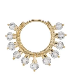 Deals 🤩 Maria Tash Diamond Coronet Single Hoop Earring (8mm) YELLOW GOLD Earrings 🎉