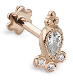 Top 10 🧨 Maria Tash Diamond Delia Threaded Single Stud Earring ROSE GOLD Earrings ⭐