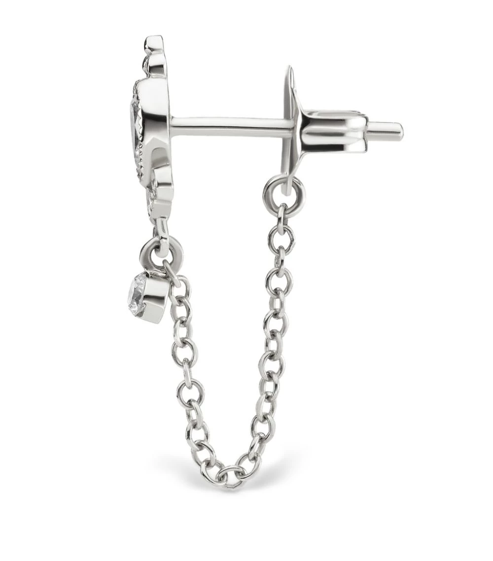 Outlet 🔥 Maria Tash DIAMOND DELIA WITH DANGLE CHAI WHITE GOLD Earrings 👏 – Image 2