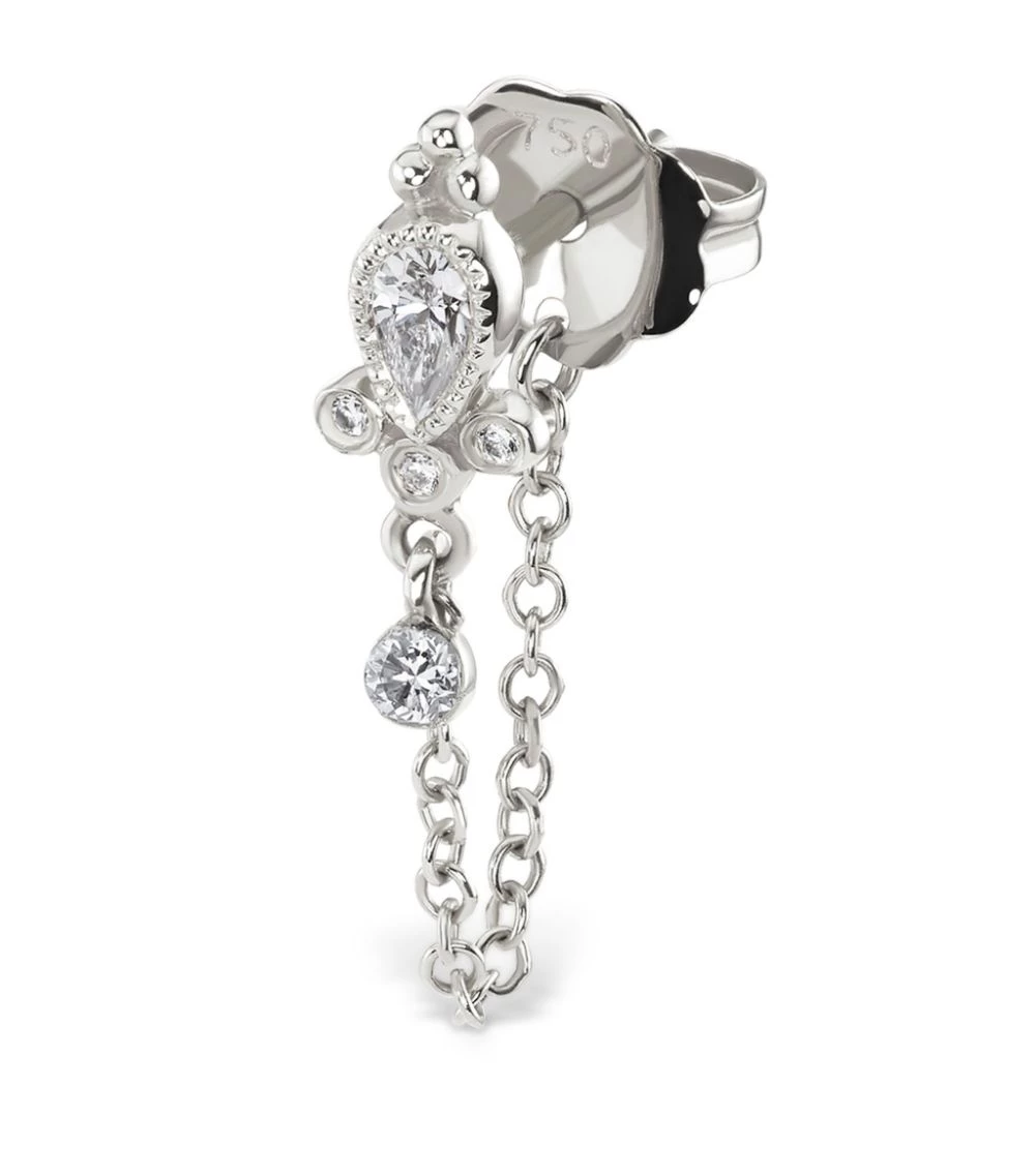 Outlet 🔥 Maria Tash DIAMOND DELIA WITH DANGLE CHAI WHITE GOLD Earrings 👏 – Image 3