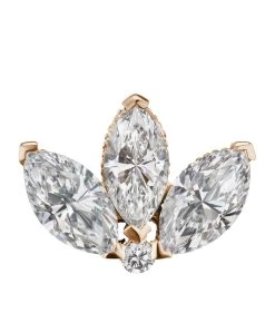 Brand new 🥰 Maria Tash Diamond Engraved Lotus Threaded Single Stud Earring (4mm) ROSE GOLD Earrings 🔔