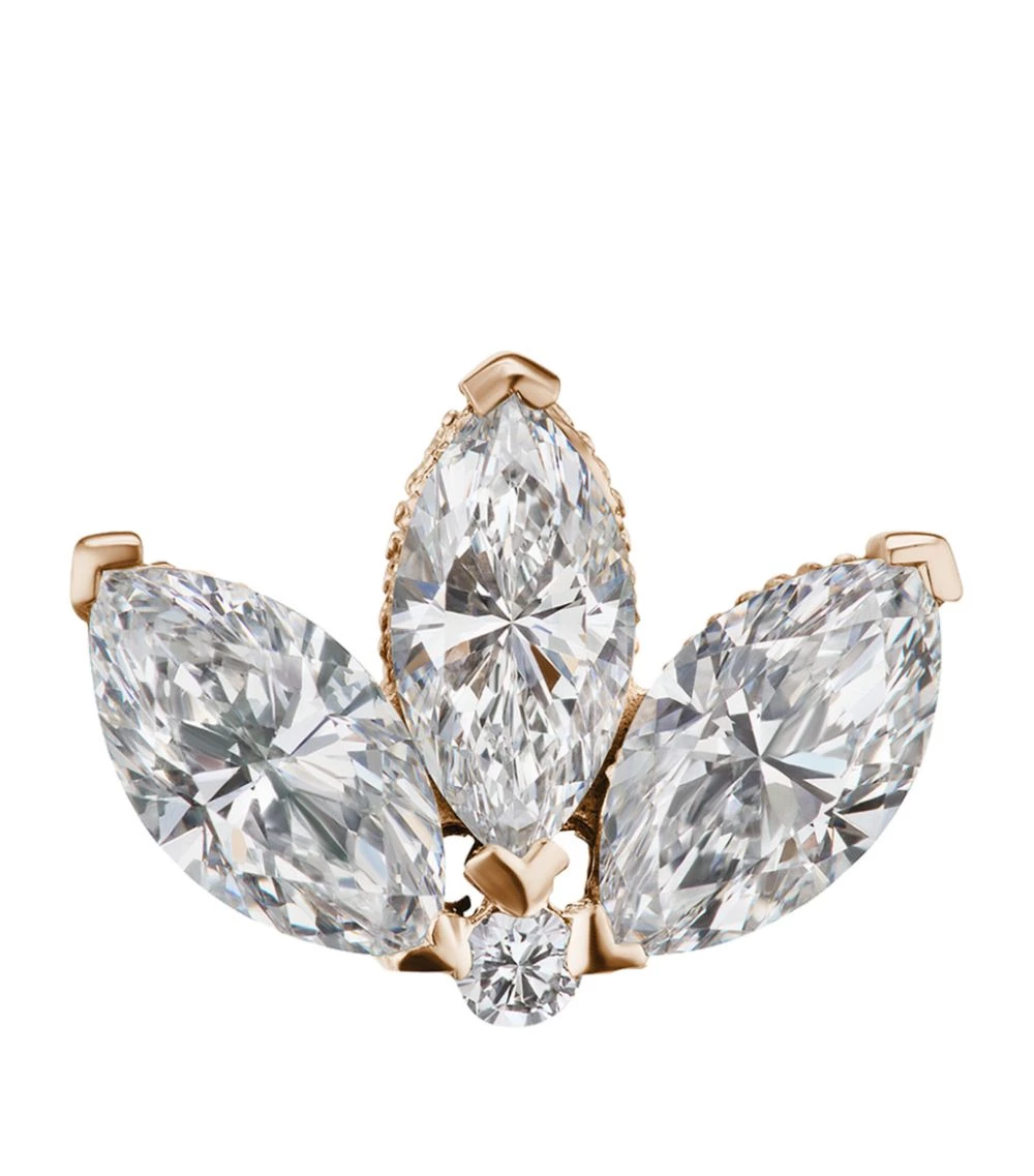 Brand new 🥰 Maria Tash Diamond Engraved Lotus Threaded Single Stud Earring (4mm) ROSE GOLD Earrings 🔔