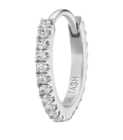 Brand new ✔️ Maria Tash Diamond Eternity Single Hoop Earring (8mm) WHITE GOLD Earrings 🧨