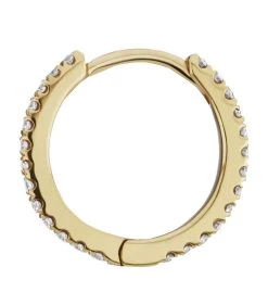 Best Pirce ❤️ Maria Tash Diamond Eternity Single Hoop Earring (9.5mm) YELLOW GOLD Earrings 👏