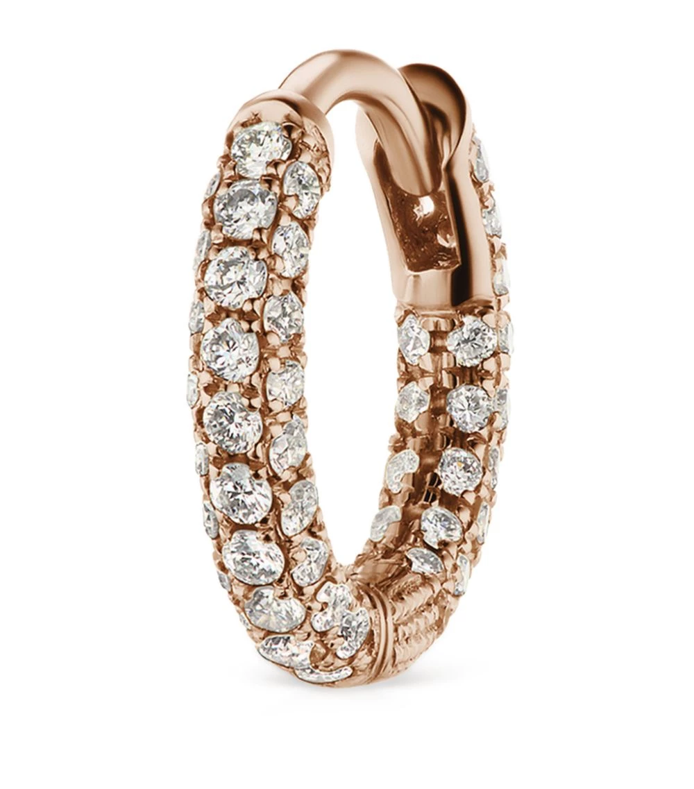 Brand new ❤️ Maria Tash Diamond Five Row Pavé Single Hoop Bottom Hinge Earring (6.5mm) ROSE GOLD Earrings 🤩 – Image 2