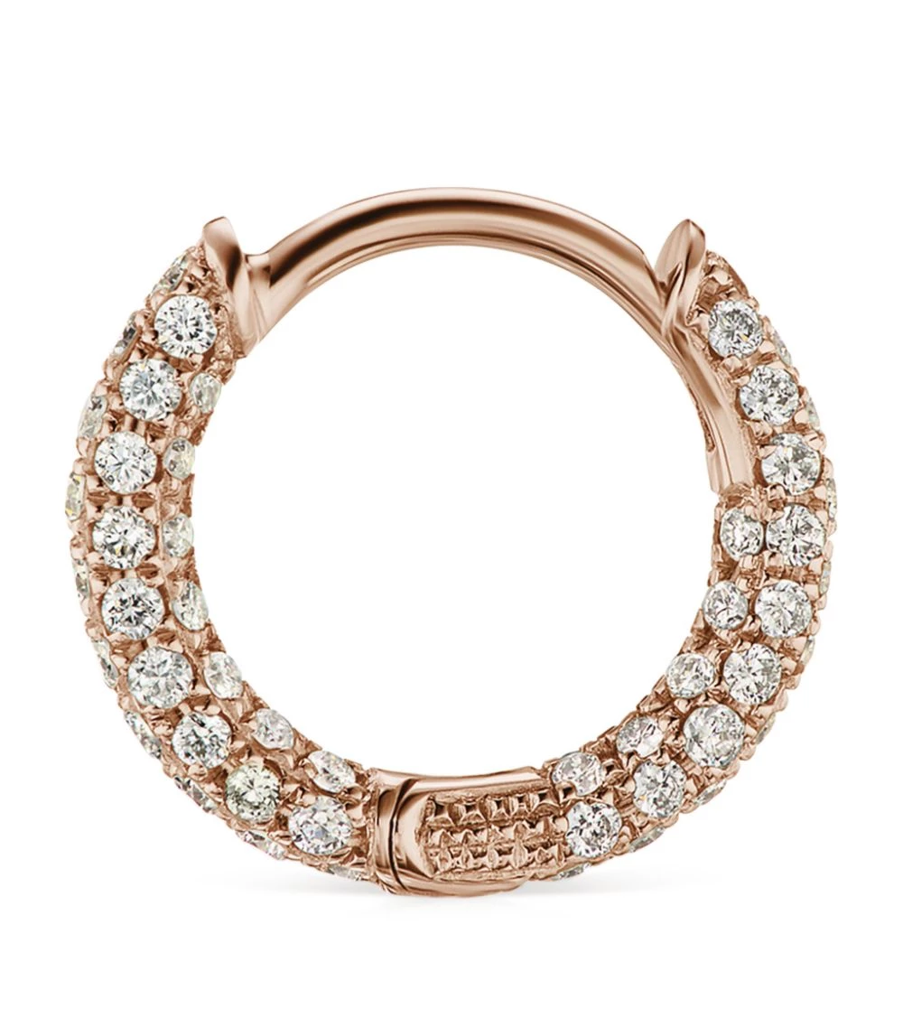 Brand new ❤️ Maria Tash Diamond Five Row Pavé Single Hoop Bottom Hinge Earring (6.5mm) ROSE GOLD Earrings 🤩