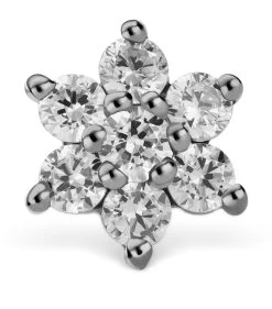 Deals 🤩 Maria Tash Diamond Flower Threaded Single Stud Earring (4.5mm) WHITE GOLD Earrings 👏