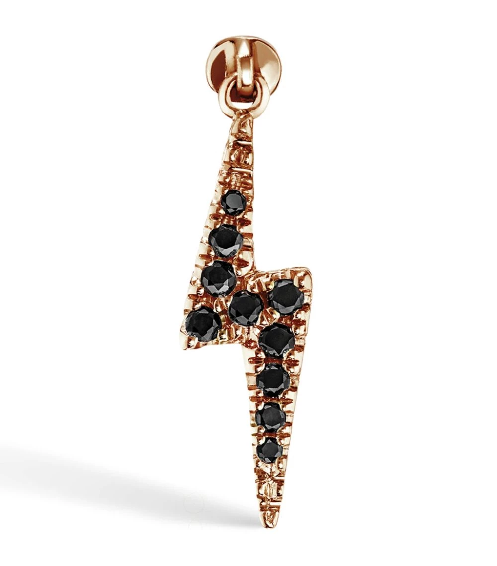 Deals ✔️ Maria Tash Diamond Lightning Bolt Threaded Single Stud Earring ROSE GOLD Earrings ⭐ – Image 2