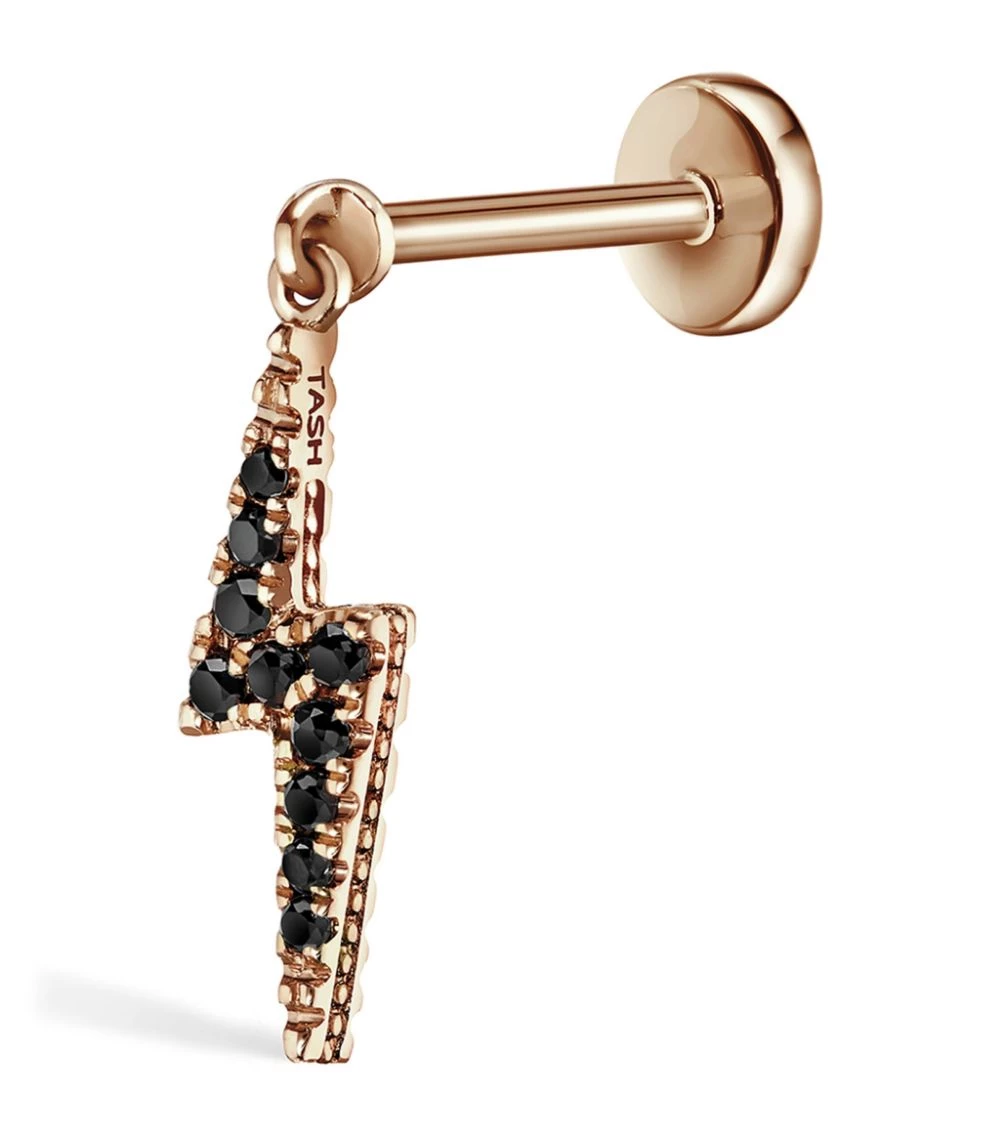 Deals ✔️ Maria Tash Diamond Lightning Bolt Threaded Single Stud Earring ROSE GOLD Earrings ⭐ – Image 5