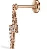 Deals ✔️ Maria Tash Diamond Lightning Bolt Threaded Single Stud Earring ROSE GOLD Earrings ⭐