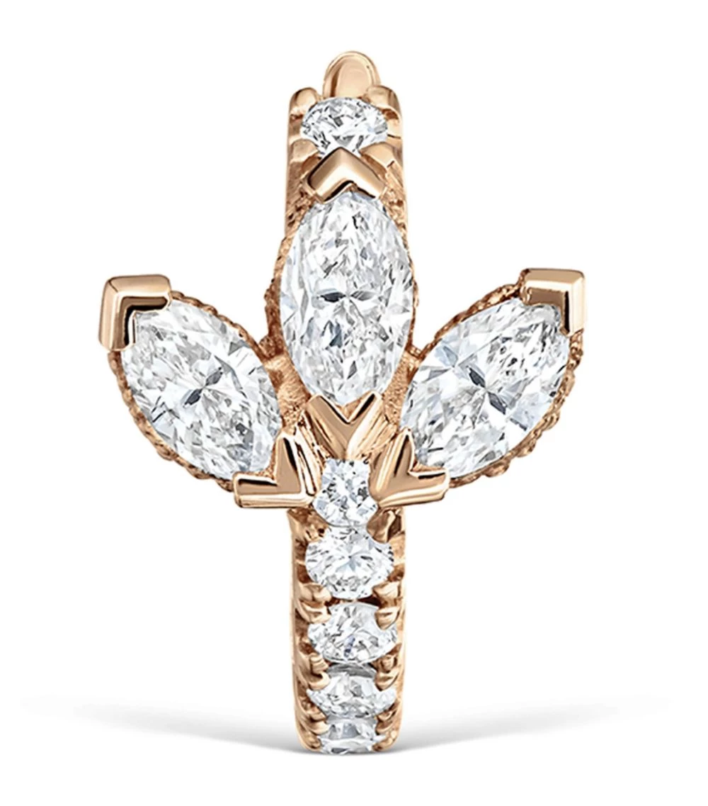 Wholesale ⭐ Maria Tash Diamond Lotus Eternity Single Hoop Earring (6.5mm) ROSE GOLD Earrings 🔔 – Image 2