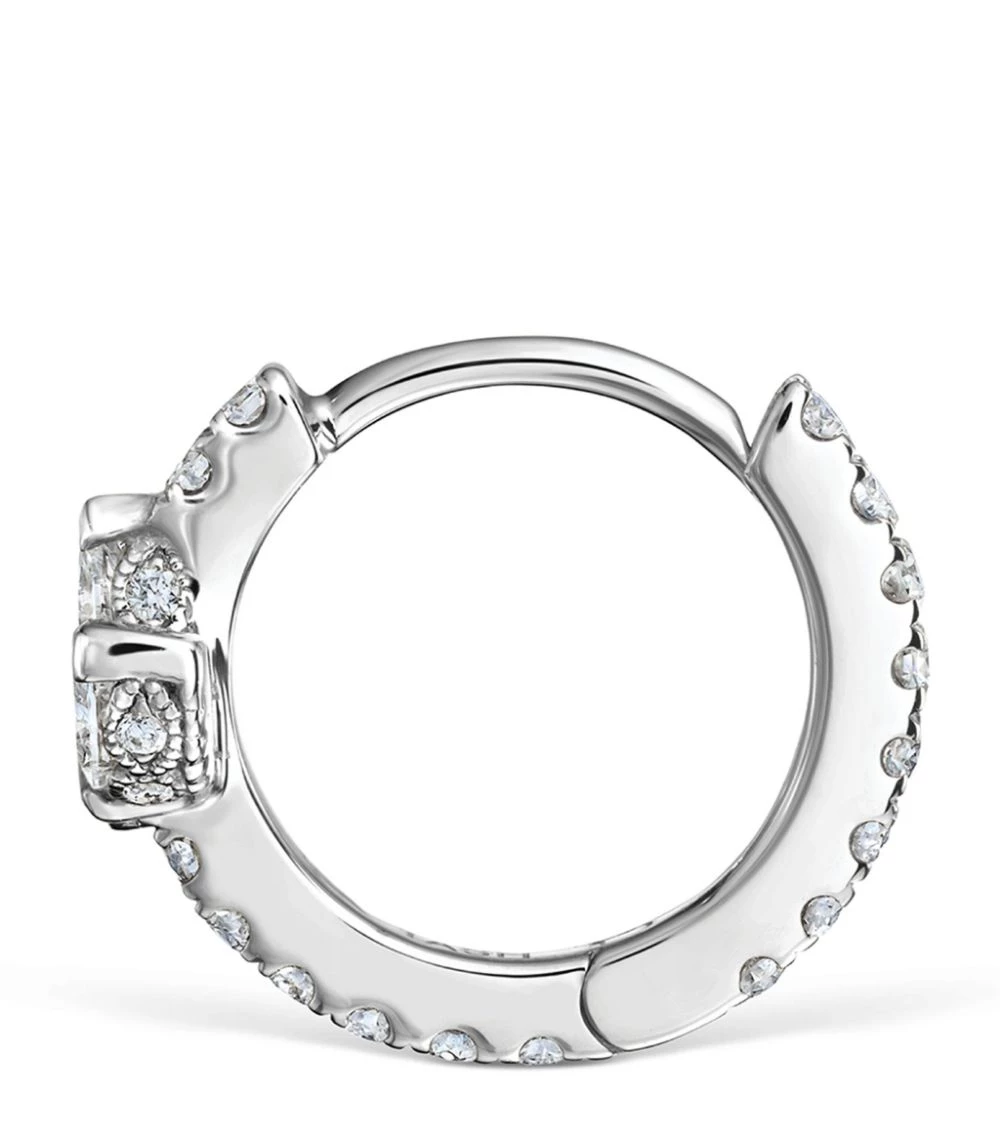 Budget 😀 Maria Tash Diamond Lotus Eternity Single Hoop Earring (8mm) WHITE GOLD Earrings 👏 – Image 3