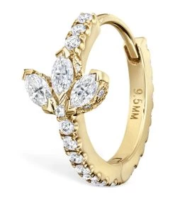 Outlet 🤩 Maria Tash Diamond Lotus Eternity Single Hoop Earring (9.5mm) YELLOW GOLD Earrings 🔔