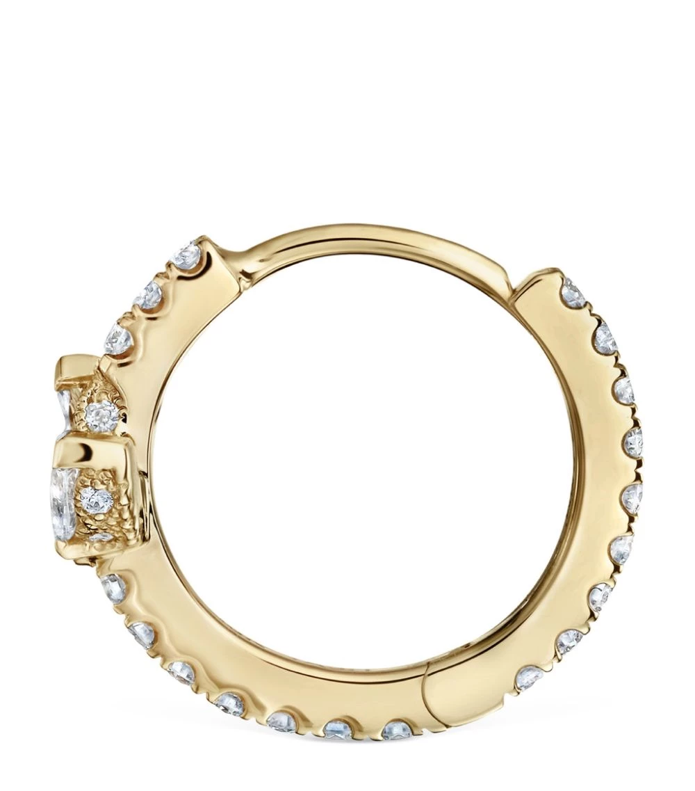 Outlet 🤩 Maria Tash Diamond Lotus Eternity Single Hoop Earring (9.5mm) YELLOW GOLD Earrings 🔔 – Image 3