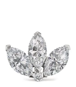 Flash Sale 😀 Maria Tash Diamond Lotus Single Stud Earring (6mm) WHITE GOLD Earrings 🎉