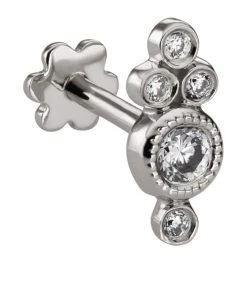 Budget 😉 Maria Tash Diamond Quintet Threaded Single Stud Earring WHITE GOLD Earrings 🌟