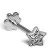 Hot Sale 👍 Maria Tash Diamond Solitaire Star Threaded Single Stud Earring WHITE GOLD Earrings 🎉