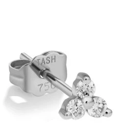 Hot Sale 🔥 Maria Tash Diamond Trinity Single Stud Earring (5mm) WHITE GOLD Earrings 💯