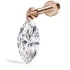 Hot Sale 👍 Maria Tash Floating Marquise Diamond Charm Threaded Single Stud Earring (7mm) ROSE GOLD Earrings 🎉