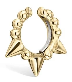 Discount 👏 Maria Tash Granulated Triple Short Spike Ear Cuff (6.5mm) YELLOW GOLD Earrings 💯