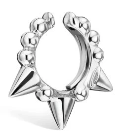 Brand new 🧨 Maria Tash Granulated Triple Short Spike Ear Cuff (6.5mm) WHITE GOLD Earrings ✔️