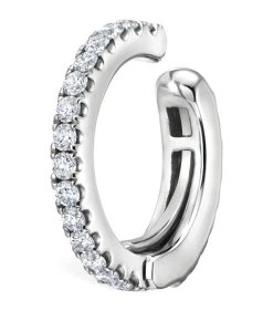 New 😉 Maria Tash Holiday Diamond Eternity Tash Cuff (8mm) WHITE GOLD Earrings 👍