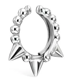 Best Pirce 👏 Maria Tash Holiday Granulated Triple Short Spike Tash Cuff (8mm) WHITE GOLD Earrings 🔥