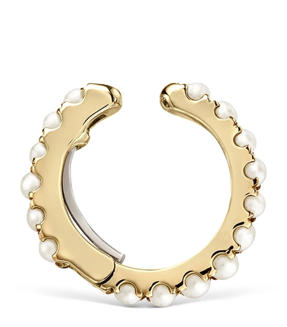 Outlet 😍 Maria Tash Holiday Pearl Eternity Tash Cuff (8mm) YELLOW GOLD Earrings 🥰 – Image 3