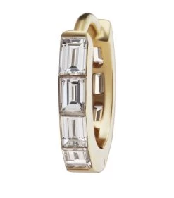 Best Pirce ⌛ Maria Tash Invisible Set Baguette Diamond Eternity Hoop Earring (8mm) YELLOW GOLD Earrings 👍