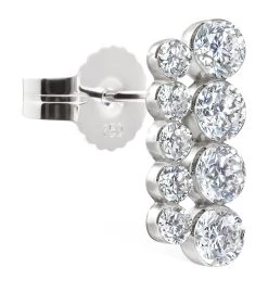 Discount 🔔 Maria Tash Invisible Set Diamond Apsara Bar Single Stud Right Earring (11mm) WHITE GOLD Earrings 🌟