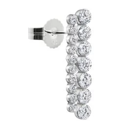 Cheapest 🎁 Maria Tash Invisible Set Diamond Apsara Bar Single Stud Right Earring (18mm) WHITE GOLD Earrings ❤️