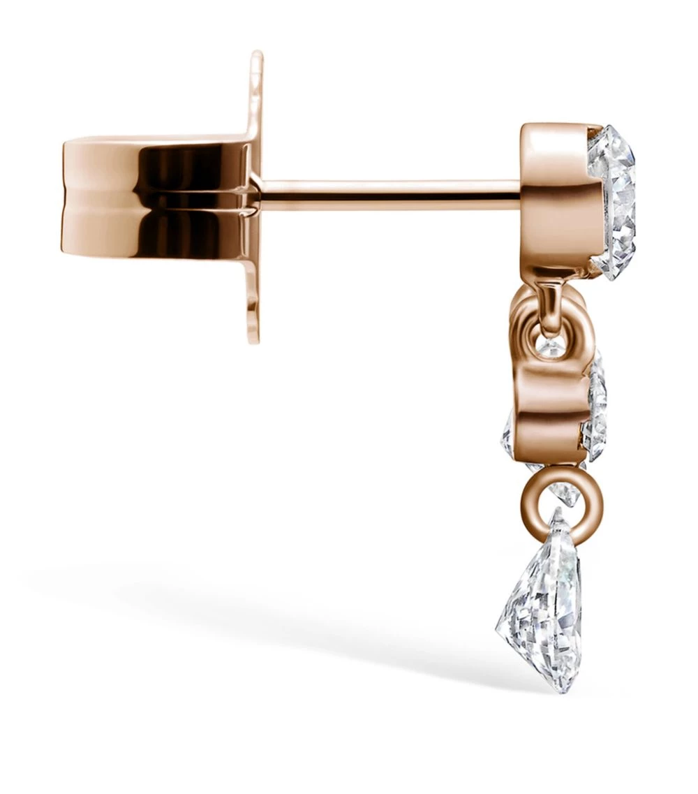 Deals 🧨 Maria Tash Invisible Set Diamond Apsara Bar Stud Left Earring (11mm) ROSE GOLD Earrings 🌟 – Image 3