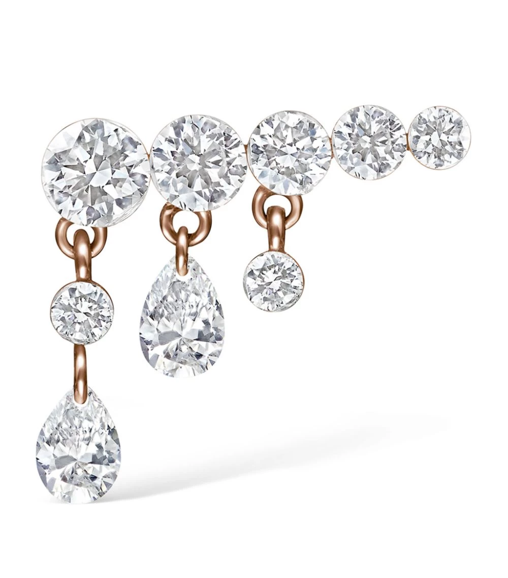 Deals 🧨 Maria Tash Invisible Set Diamond Apsara Bar Stud Left Earring (11mm) ROSE GOLD Earrings 🌟 – Image 2
