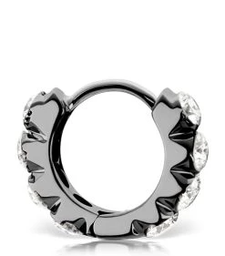 Best deal 🔔 Maria Tash Invisible Set Diamond Eternity Single Hoop Earring (6.5mm) BLACK GOLD Earrings 🔔