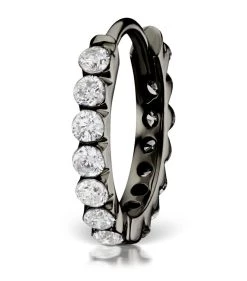 Promo 🎉 Maria Tash Invisible Set Diamond Eternity Single Hoop Earring (8mm) BLACK GOLD Earrings 🧨