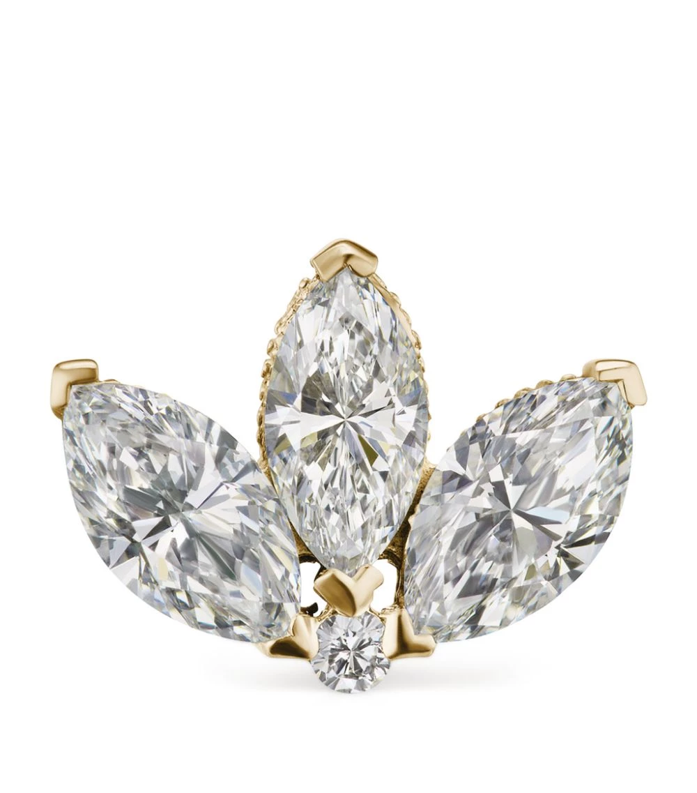 Cheap ✔️ Maria Tash Invisible Set Diamond Lotus Threaded Single Stud Earring (6mm) YELLOW GOLD Earrings 😀 – Image 2