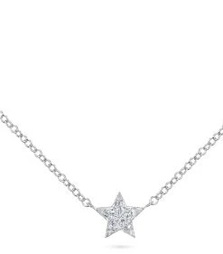 Cheap 💯 Maria Tash Invisible Set Diamond Star Necklace (7mm) WHITE GOLD Necklaces 😀